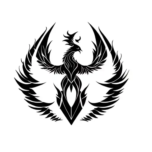 Throat and Neck Burning Phoenix rising from ashes tattoo design idea