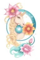 Capricorn constellation intertwined tattoo design idea