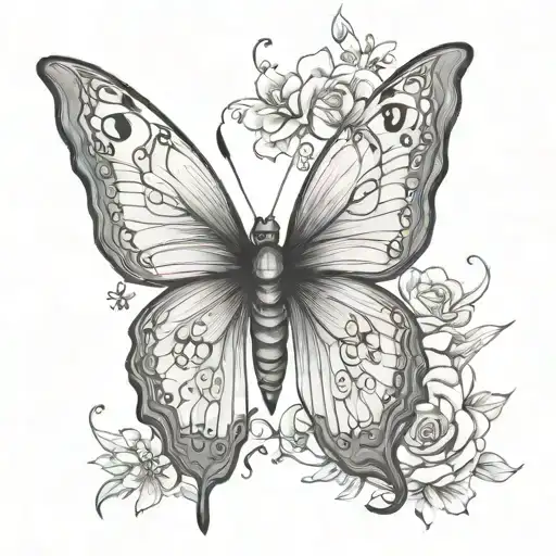 fairy butterfly fine line tattoo tattoo design idea