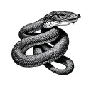 sagittarius, snake wrapped evenly tattoo design idea