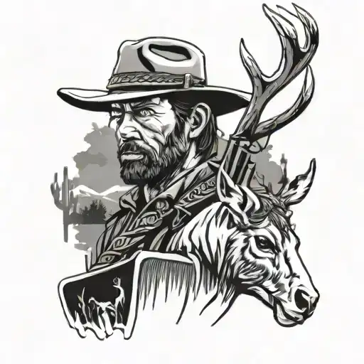 red dead redemption deer tattoo design idea