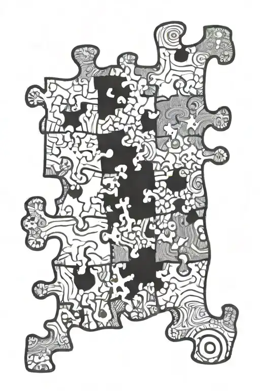 Puzzle piece with 143 hidden tattoo design idea