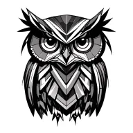 Owl geometric cyberpunk tattoo design idea
