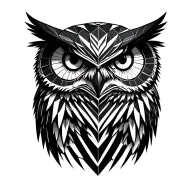 Owl geometric cyberpunk tattoo design idea