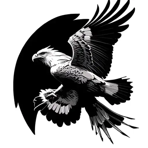 Welsh Red Kite, In flight, Aggressive tattoo design idea