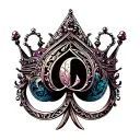 spade q letter crown tattoo design idea