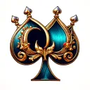 spade q letter crown tattoo design idea