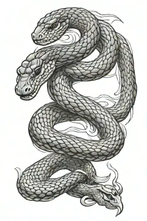  snake wrapped around icarus falling tattoo design idea