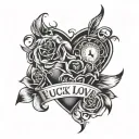 Fuck Love tattoo design idea