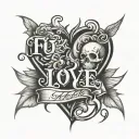 Fuck Love tattoo design idea