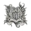 Fuck Love tattoo design idea