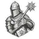 christianism and crusader knight tattoo design idea