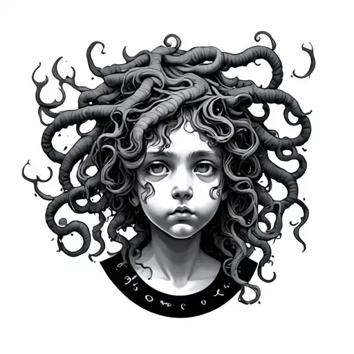 Child Medusa tattoo design idea