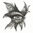 An abstract interpretation of the sea with eyes representing different emotions tattoo design idea