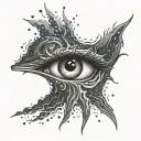An abstract interpretation of the sea with eyes representing different emotions tattoo design idea