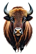 bison head tattoo design idea