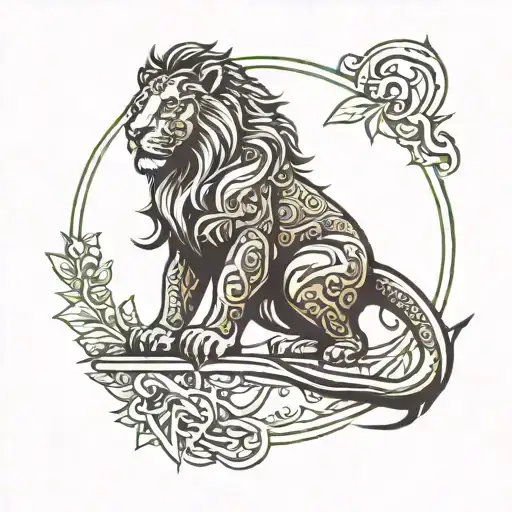 Courage, lunar Leo, karate, unity sun, strength, energy tattoo design idea