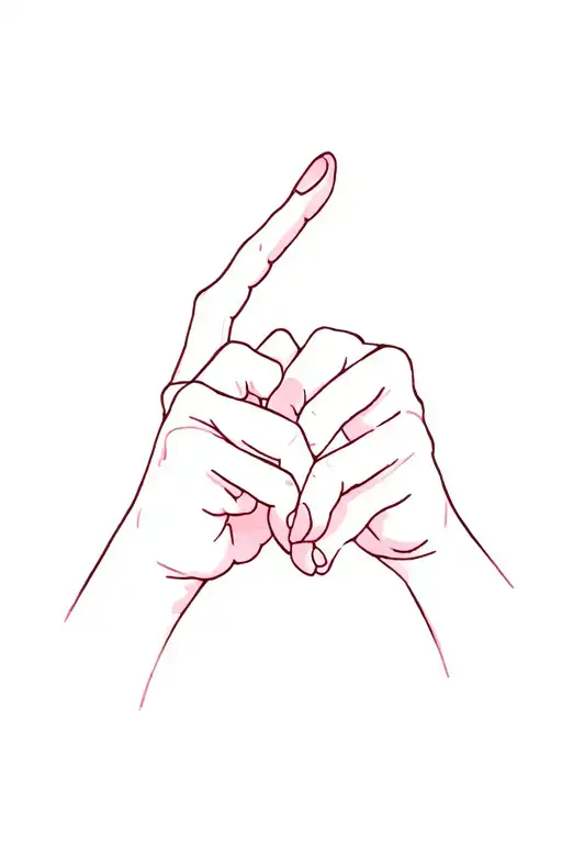 pinky promise but with pointer fingers tattoo design idea