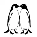 Interlocking Penguins**: Two penguins whose flippers or beaks form a heart shape when the couple stands side by side. tattoo design idea