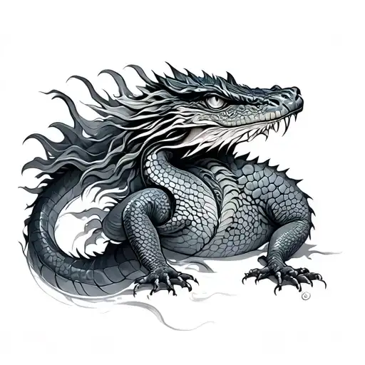 Chinese Water Dragon tattoo design idea