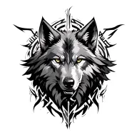 witcher 3 wolf logo tattoo design idea