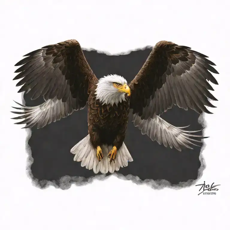 eagle flying up tattoo design idea