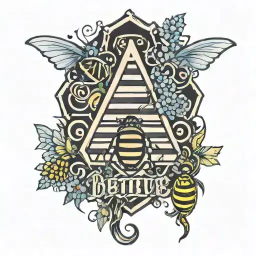 beehive text gothic letters tattoo design idea