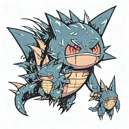 munchlax and gengar tattoo tattoo design idea