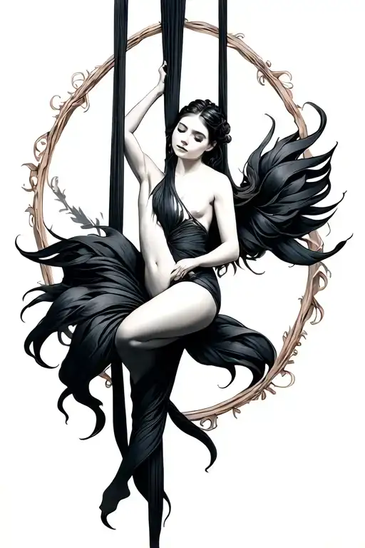 aerial silks tattoo design idea