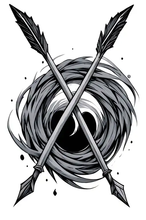 double arrows crossed tattoo design idea