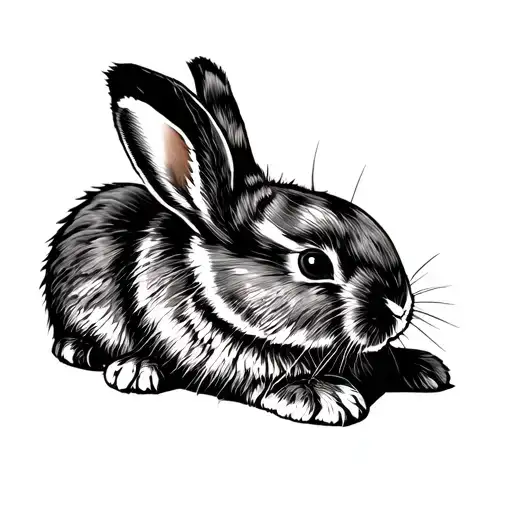 holland lop rabbit tattoo design idea