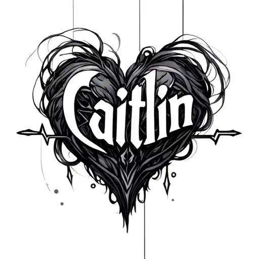 "Caitlin" heartbeat tattoo design idea