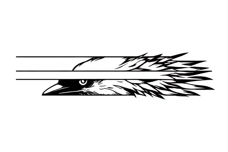 profile of a crows head in the darkness tattoo design idea