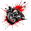 camping motorcycle adventure demonic thoughts inside my head tattoo design idea
