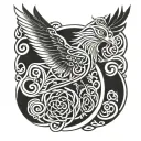 Coverup celtic bird tattoo design idea