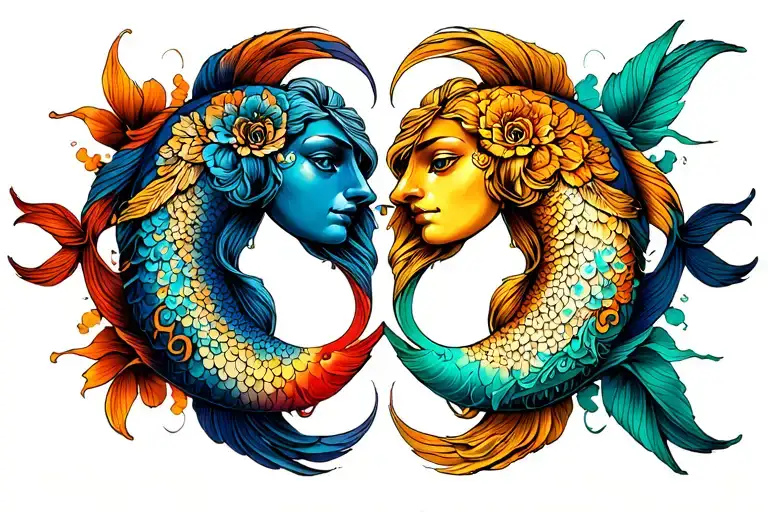 Virgo And Pisces tattoo design idea