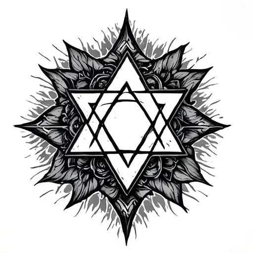 hexagram tattoo design idea