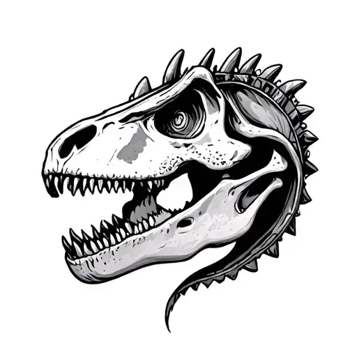 dinosaur skull tattoo design idea