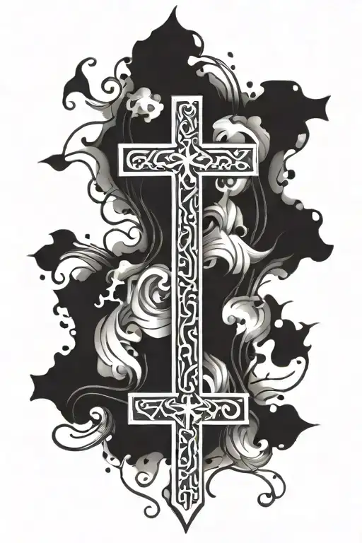 the word uncomfortable and make the T a cross tattoo design idea