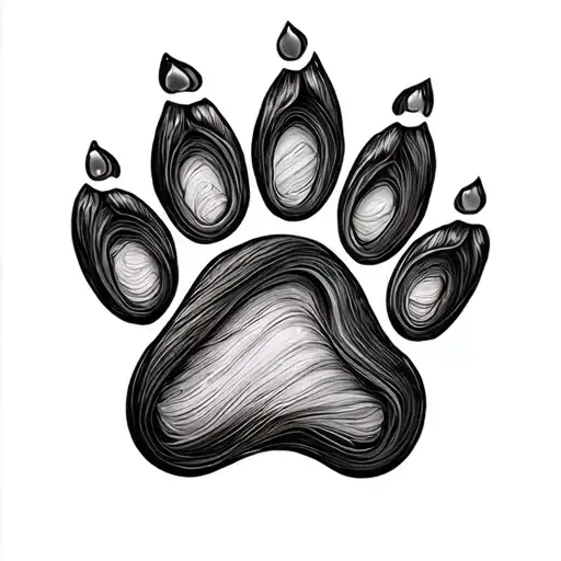 rainbow bridge dog paw print tattoo design idea