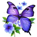 butterflies violets tattoo design idea