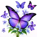 butterflies violets tattoo design idea