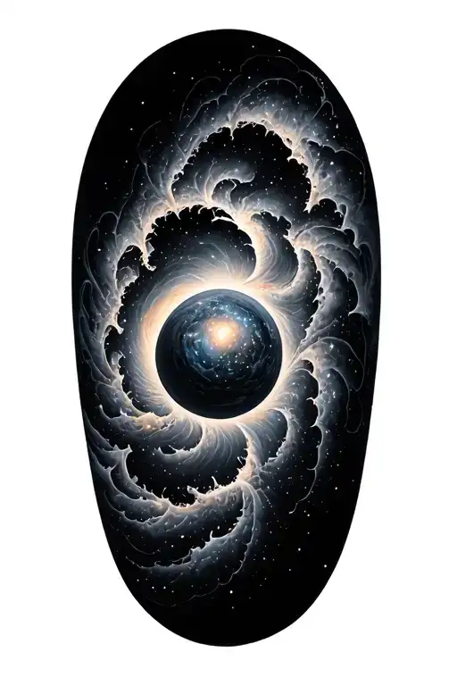 milky way fractal universe nebula tattoo design idea