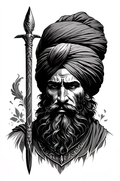 Sikh warrior tattoo design idea