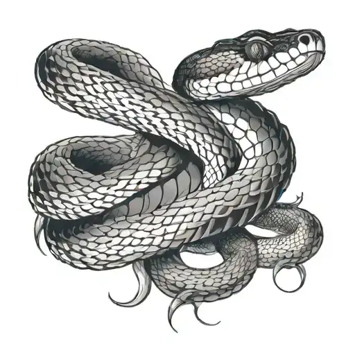 snake on collarbone and chest tattoo design idea