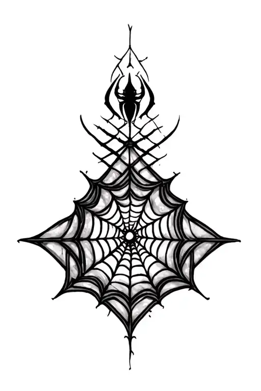 spiderweb Wicca tattoo design idea