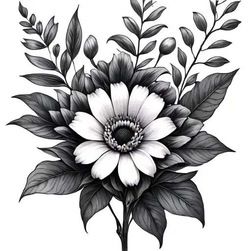 May September August Birth Flower tattoo design idea