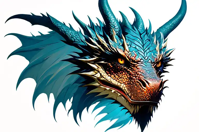 Dragon game of the thrones dragon face tattoo design idea