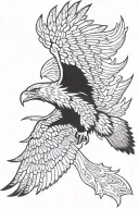 Eagle with open wings spread tattoo design idea