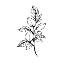 flower stem with leafs tattoo design idea